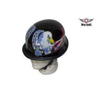 German Style Motorcycle Helmet with USA Flag & Double Eagle
