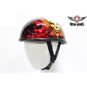 Orange Eagle Skull Boneyard Motorcycle Helmet