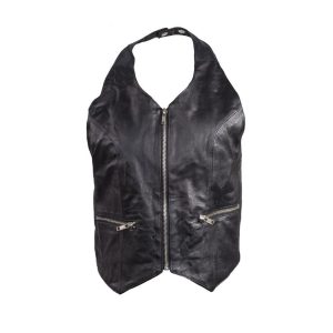 Women's Leather Halter Top