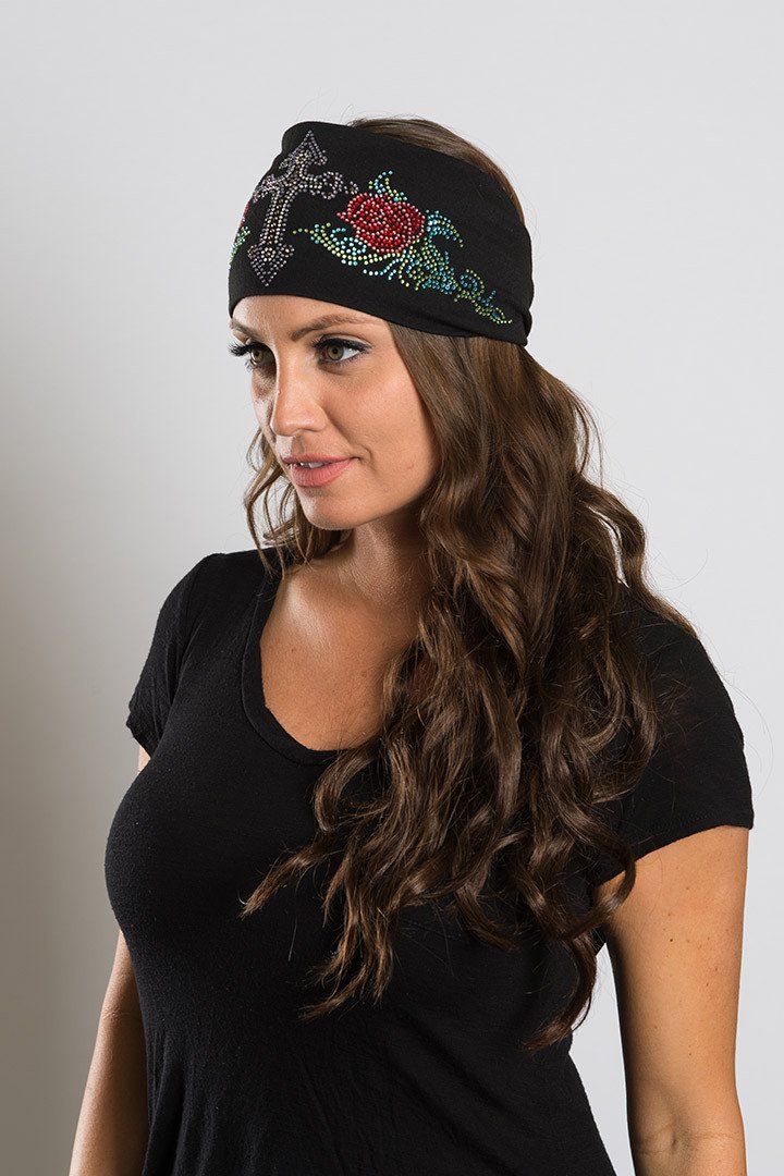 Roses and Cross Headband