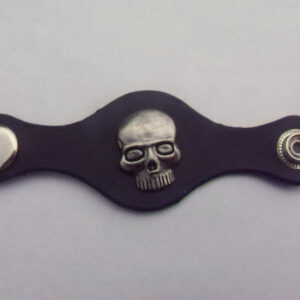 Leather Vest Extender with Skull