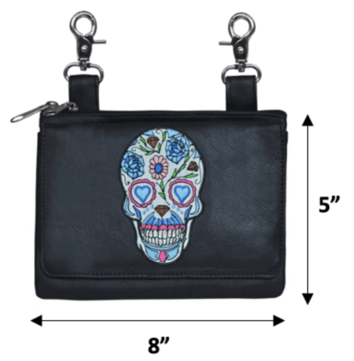 Sugar Skull Clip-On Bag size