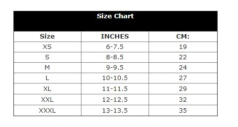 Riding Gloves Size Chart