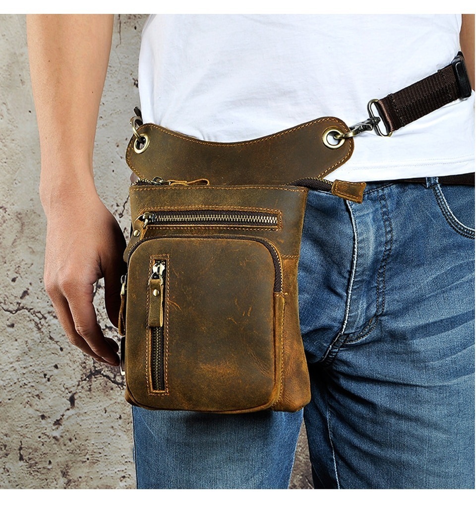 Leather Men's Waist Belt Pack model