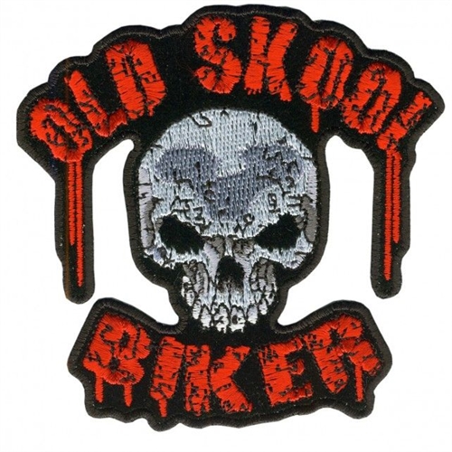 Old Skool Biker Skull Patch