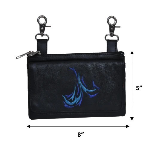 Leather Clip on Bag with Water Sign Size