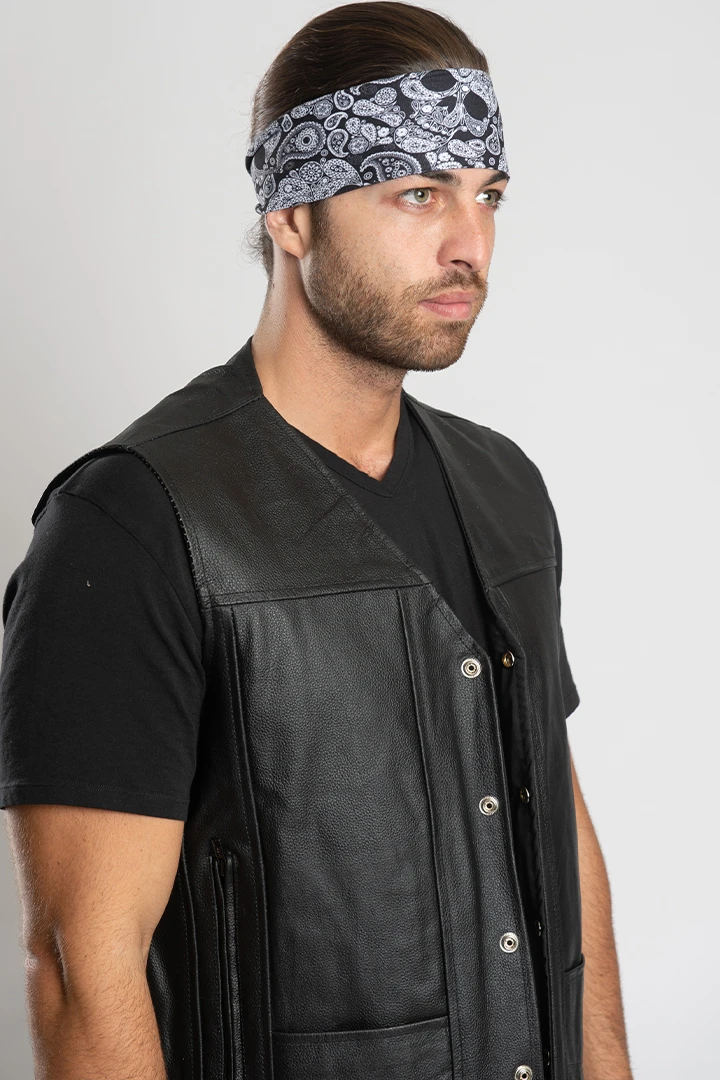 Black Skull Paisley Headband