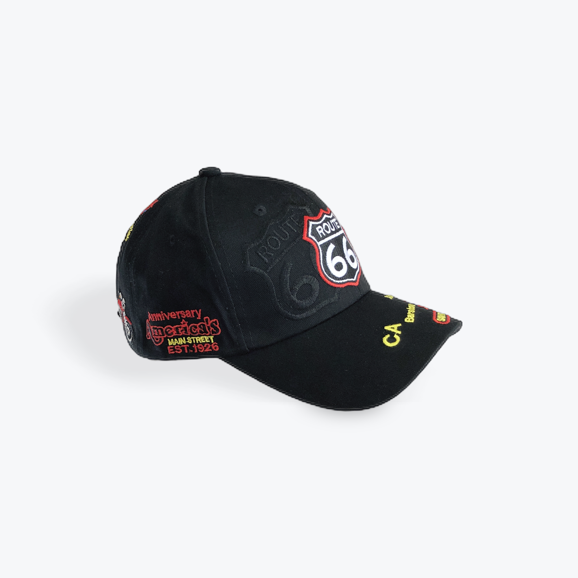 Embroidered Route 66 Map Cap