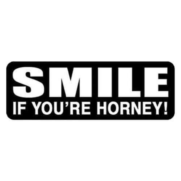 Smile If You're Horney Helmet Sticker