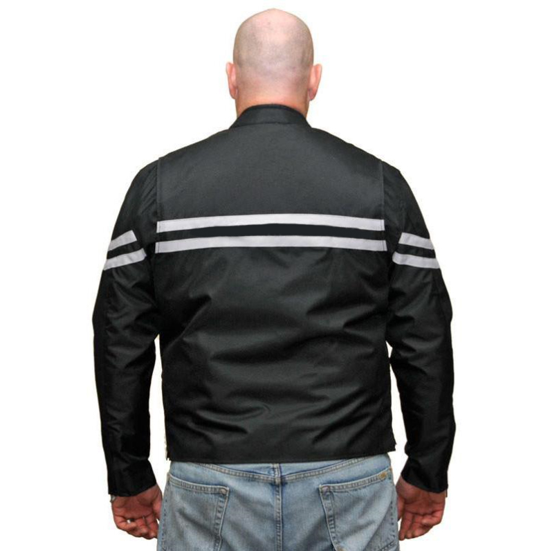 Men's Twin Gray Stripe Textile Jacket Back
