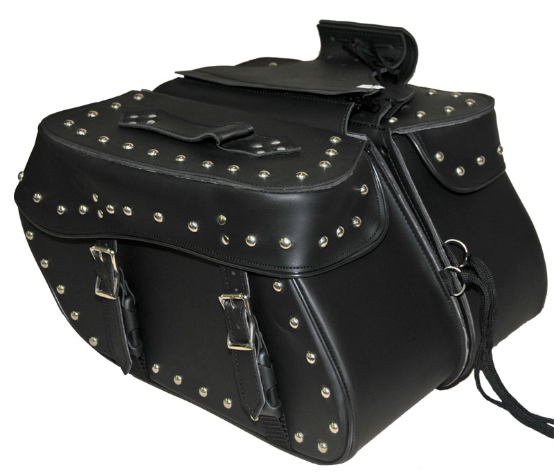 Medium 2 Strap Studded Saddle Bag W/Studs