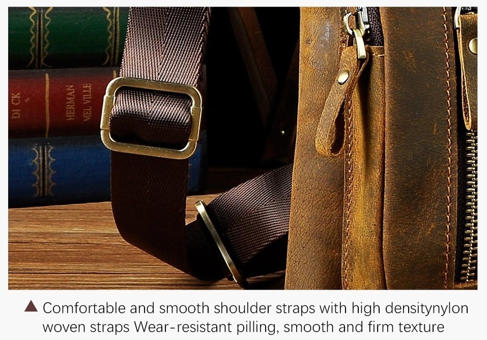 Leather Men's Waist Belt Pack straps