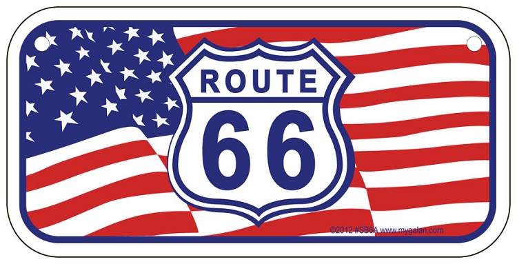 Route 66 USA Flag Bike Tag