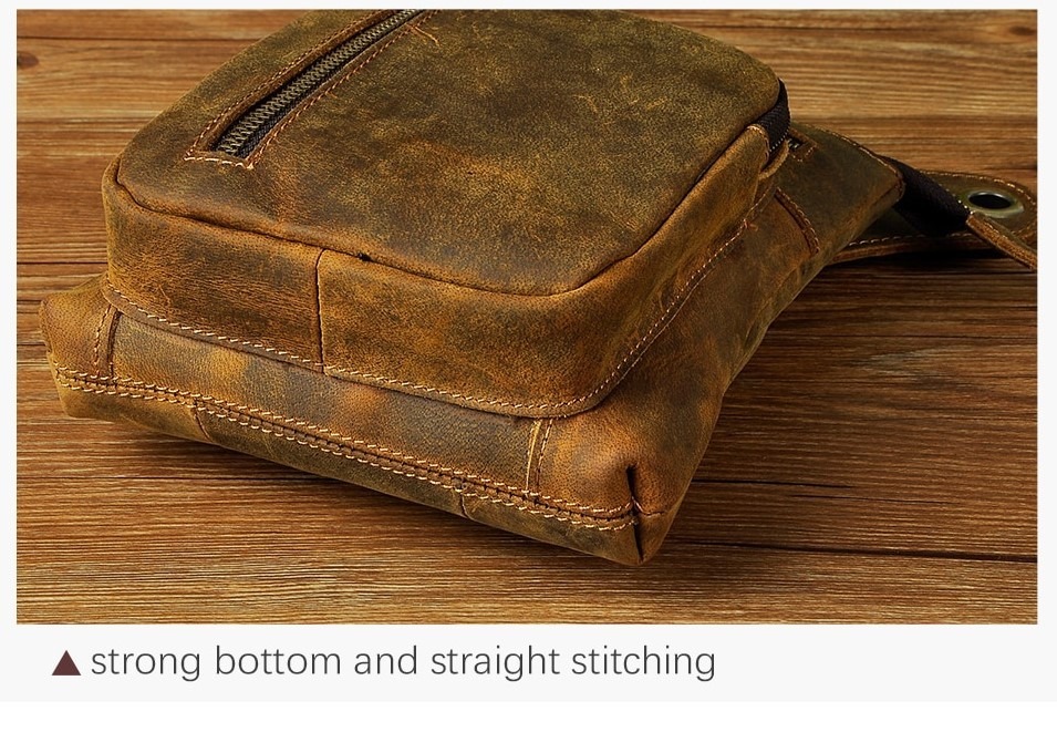 Leather Men's Waist Belt Pack size