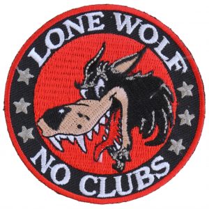 Lone Wolf No Clubs Biker Patch