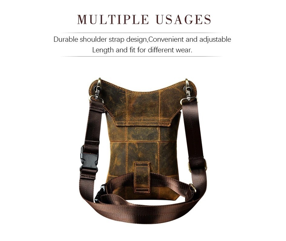 Leather Men's Waist Belt Pack back