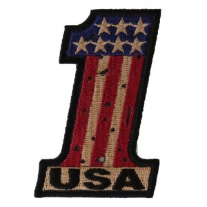 Number 1 USA Vintage Flag and Stars Patch