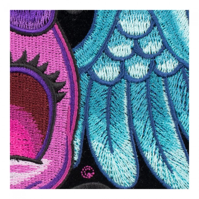 Blue Winged Purple Girly Skull Patch