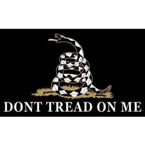 Don't Tread On Me Flag Black Background