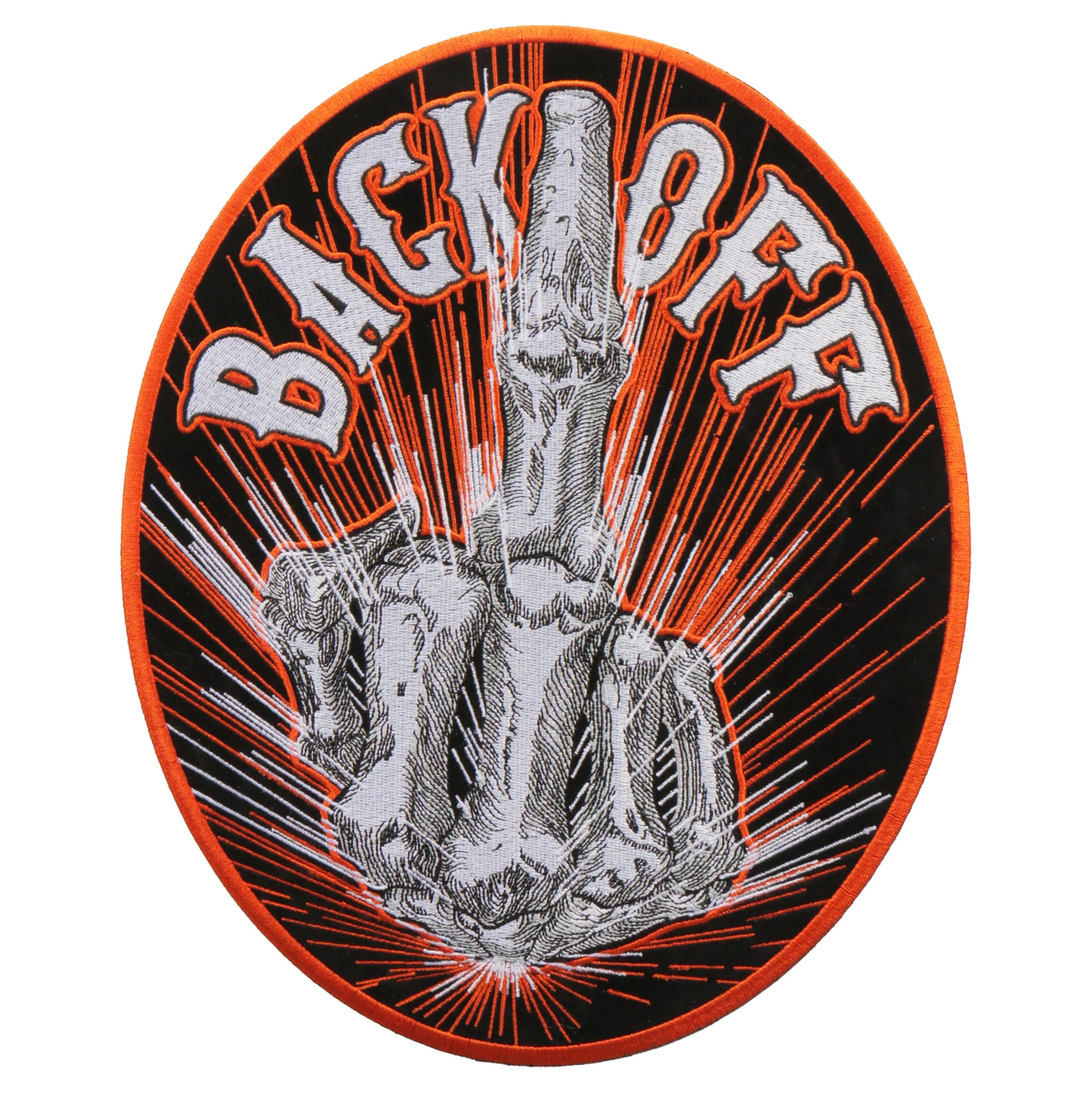 Back Off Middle Finger Patch large