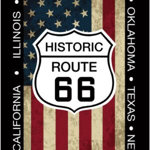 Route 66 Flag and Shield Sign
