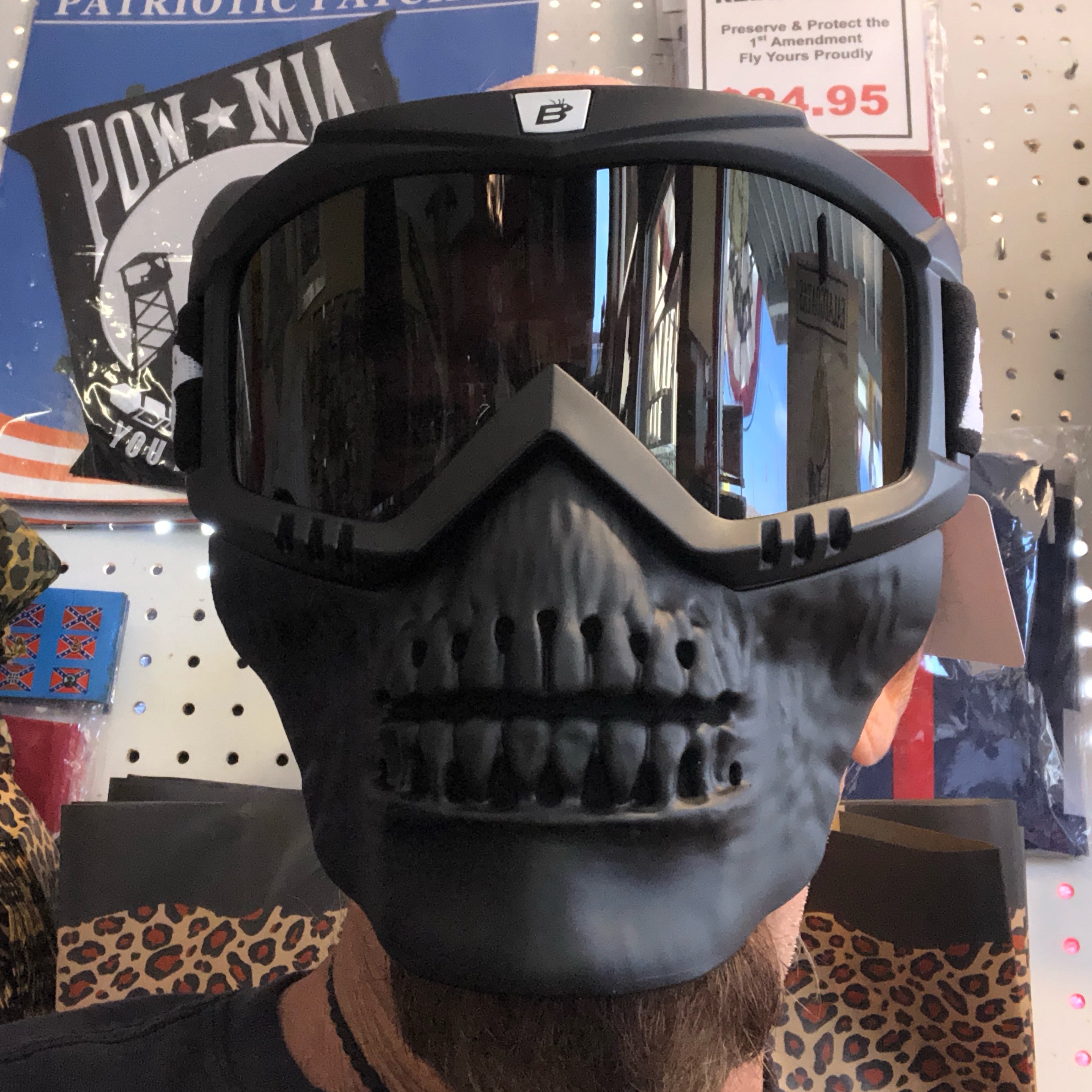 Over the Glasses Goggles with Black Skull Facemask- SkullBird
