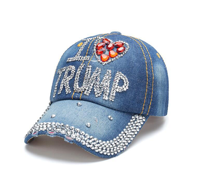 I Heart Trump Bling Denim Hat