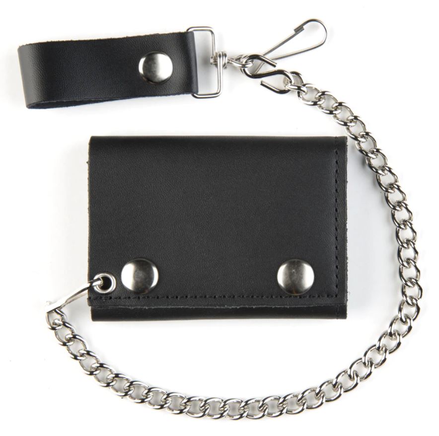 Plain Black Chain Wallet