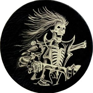 Skeleton Rider Leather Patch