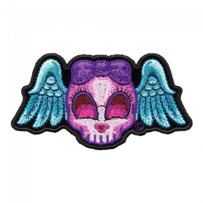 Blue Winged Purple Girly Skull Patch