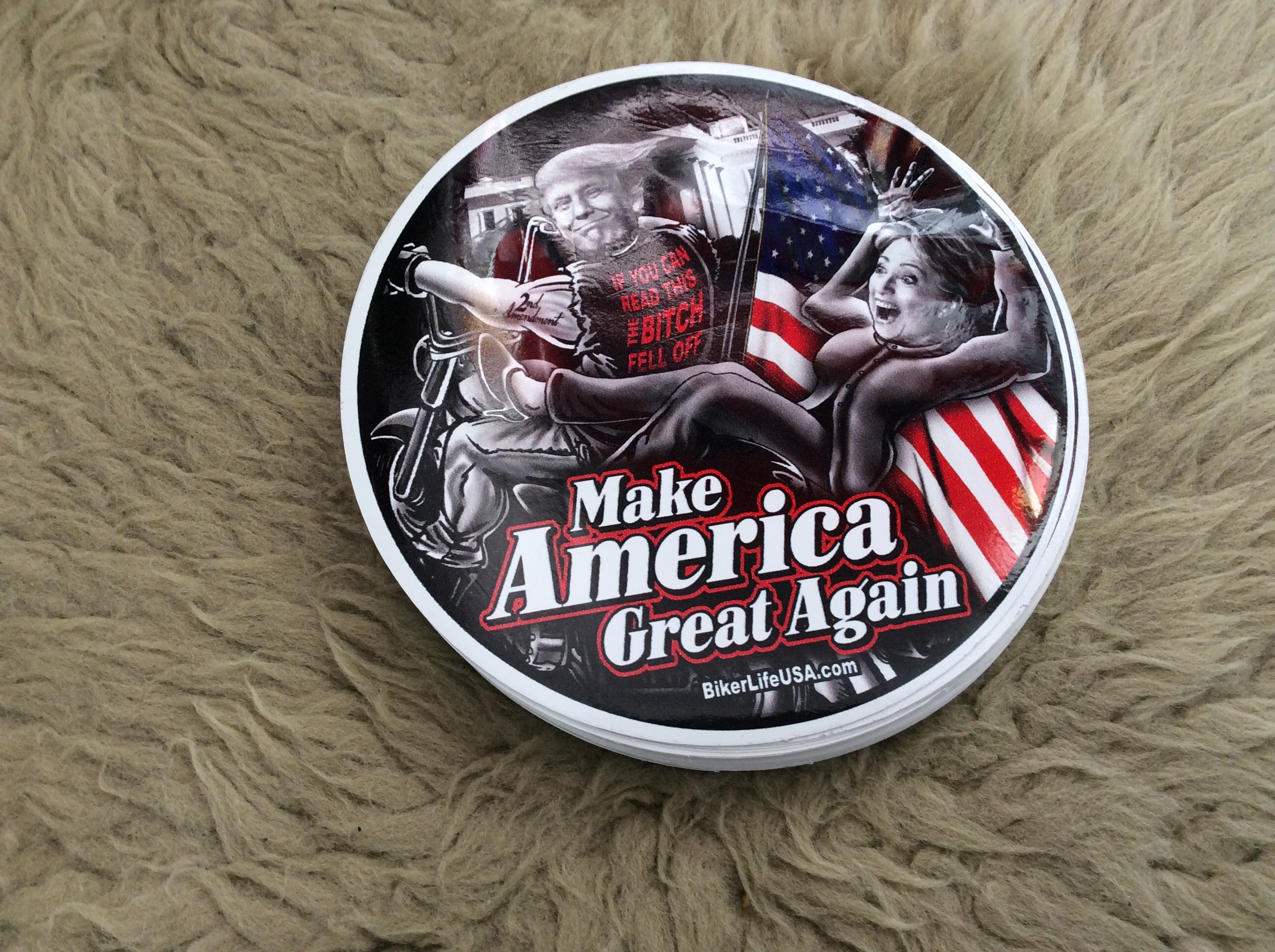 Trump Clinton Bitch Fell Off Sticker