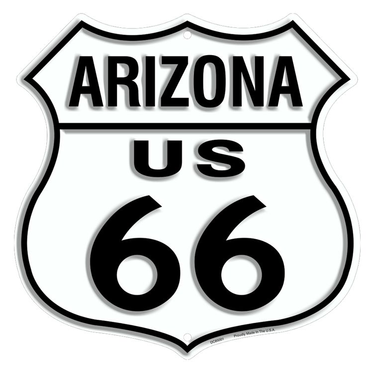 Route 66 Arizona Shield Sign