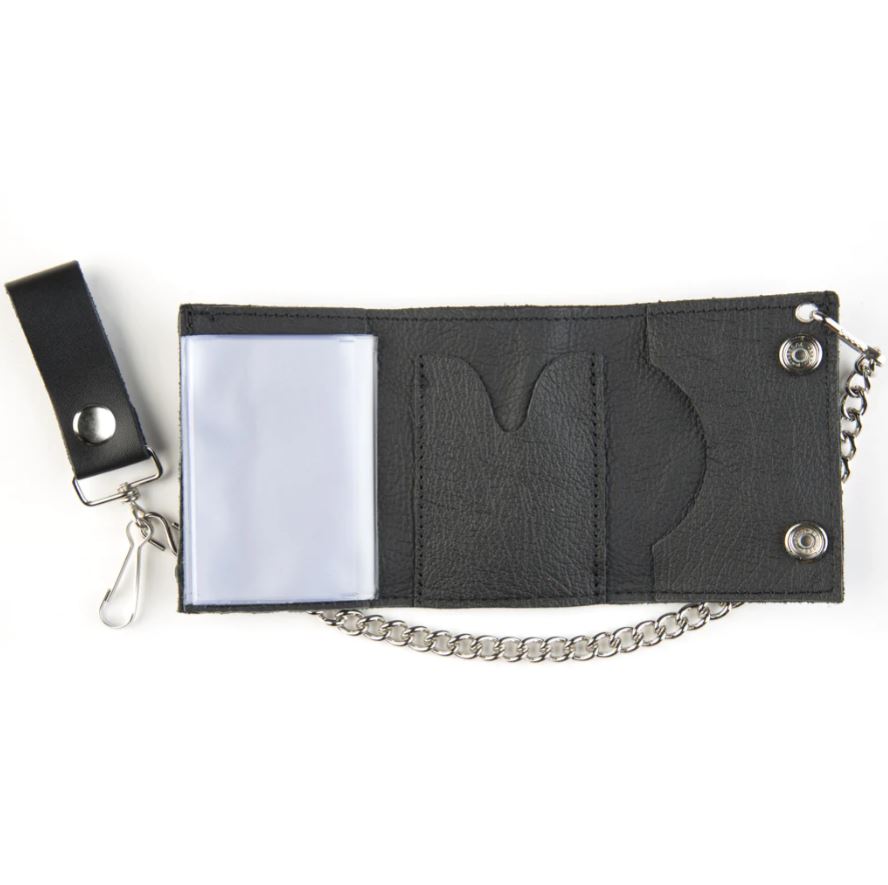 Plain Black Chain Wallet