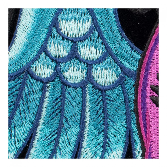 Blue Winged Purple Girly Skull Patch