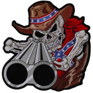Rebel Cowboy Skull with Shotgun Patch
