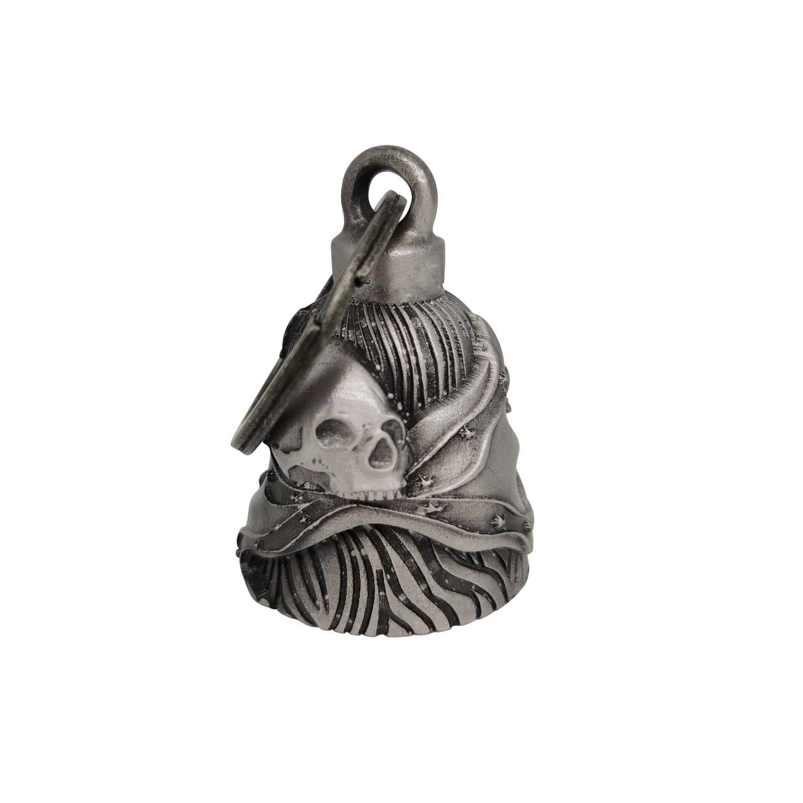 Skull Wavy Rebel Flag Motorcycle Bell