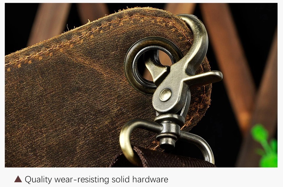 Leather Men's Waist Belt Pack hardware