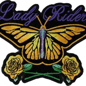 Lady Rider Butterfly With Yellow Roses Patch