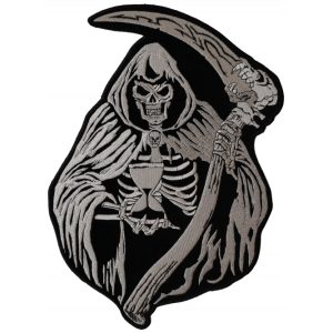 Reaper Skull with Scythe and Sand Clock Patch