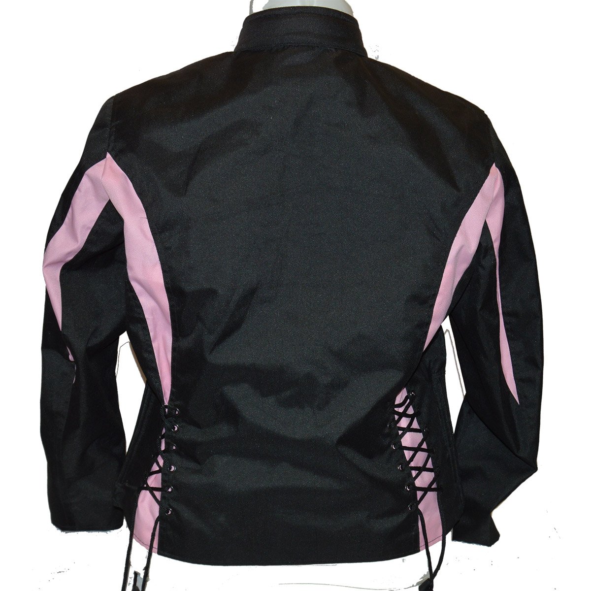Ladies Textile Crystal Jacket - Black with Pink Accents - Back