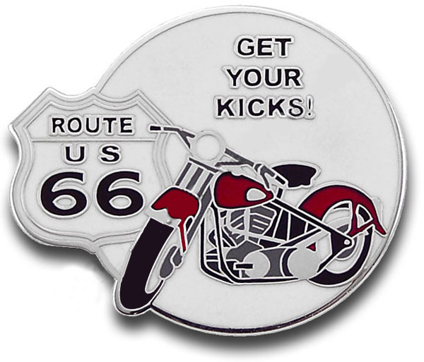 Get Your Kicks! Route 66 Motorcycle Pin