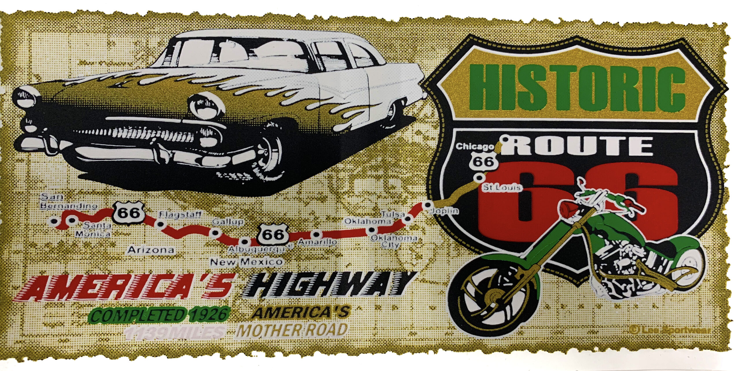 Historic Route 66 Car Bike Map