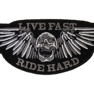Live Fast Ride Hard Skull Patch