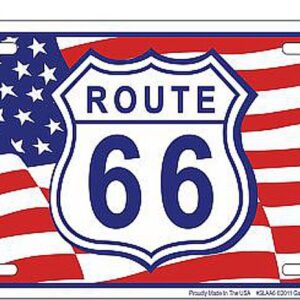Route 66 Flag License Plate