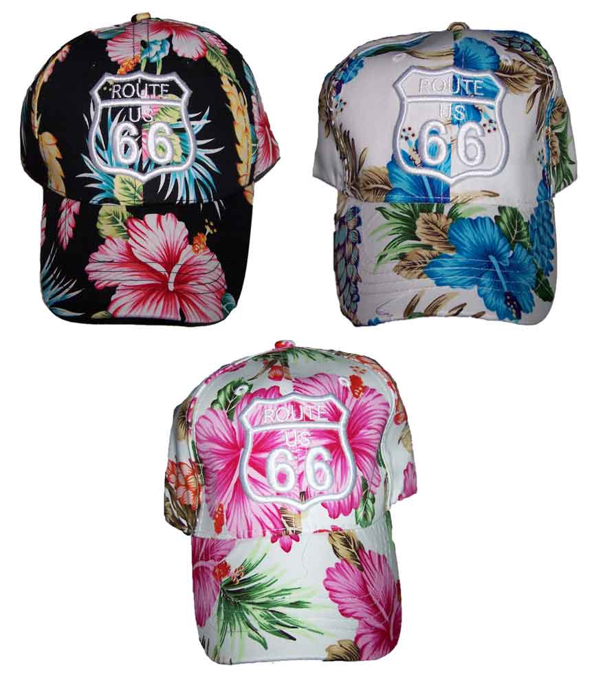 Route 66 Flowered Hats