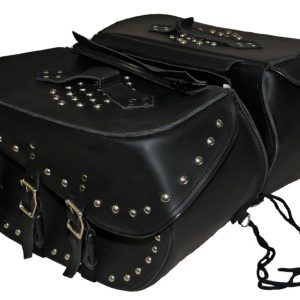Large 3 Strap Saddle Bags with Studs