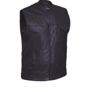 Men's Premium Collared Leather Club Vest