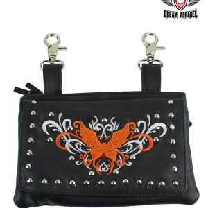 Studded Butterfly Leather Belt Bag