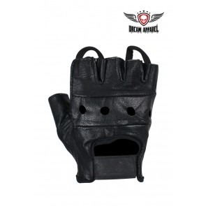 Fingerless Leather Motorcycle Gloves