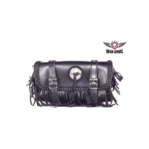 Motorcycle Tool Bag With Braid, Fringes & Concho